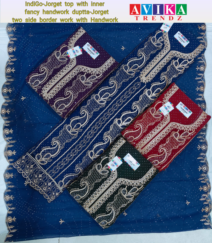 Indigo summer cotton suit