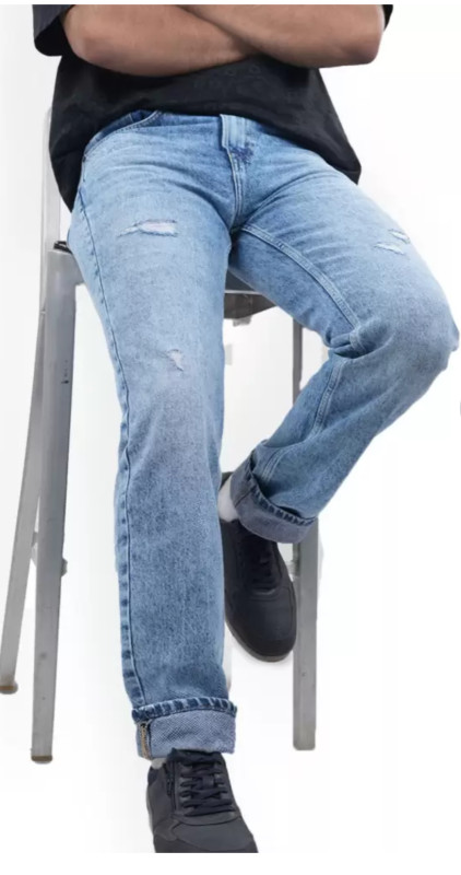 Men widely cotton stretchable jeans